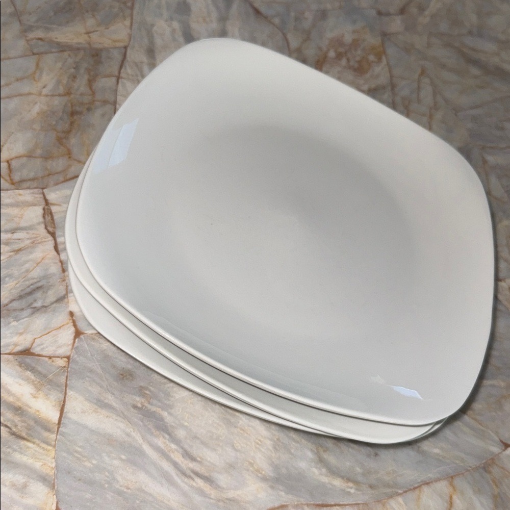 Royal Norfolk Square Stoneware Dinner‎ Plates Set of 4 Microwave Safe 10.5in
